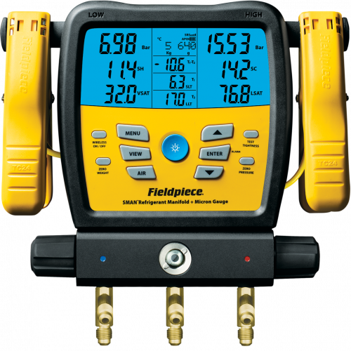 Fieldpiece SM380VINT 3-Port Digital Wireless Manifold Vac with Clamps